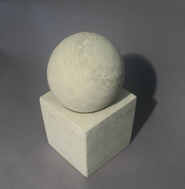 Travertine Cube and Sphere