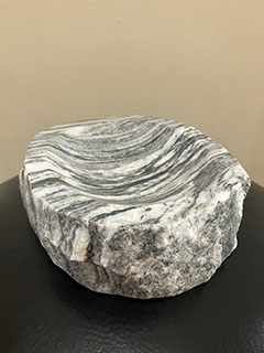 6 1/2” Marble Rock Face Roundish Dish