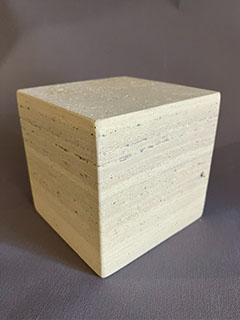 4" Travertine Cube