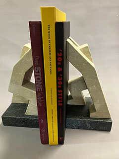 Sisyphus Minnesota Limestone and Virginia Black Granite Bookends