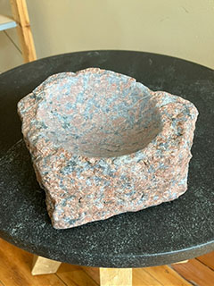 Red Granite Sphere Holder